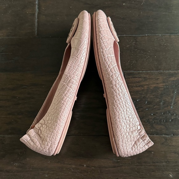 TORY BURCH Minnie Travel Flats - Croc Embossed - Rosa Pink - 9.5 - Picture 6 of 6